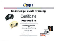 Сертификат Objet. GLOBATEK 3D
